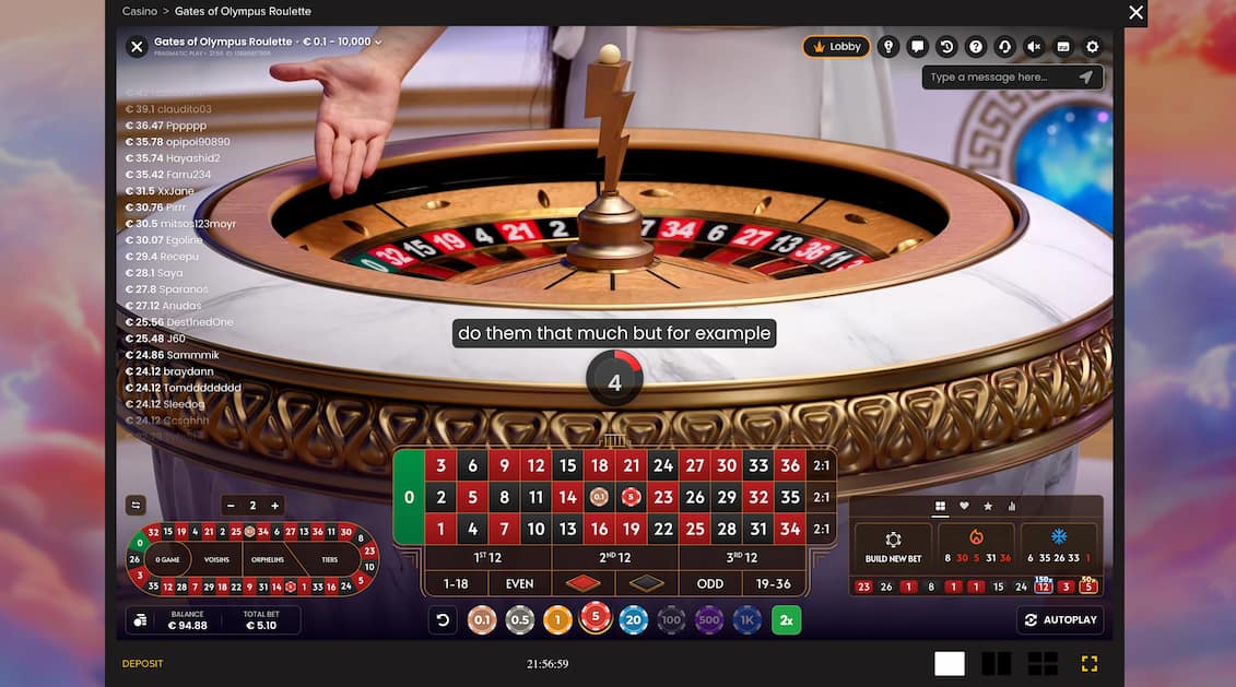 Gates of Olympus Roulette Stage 1