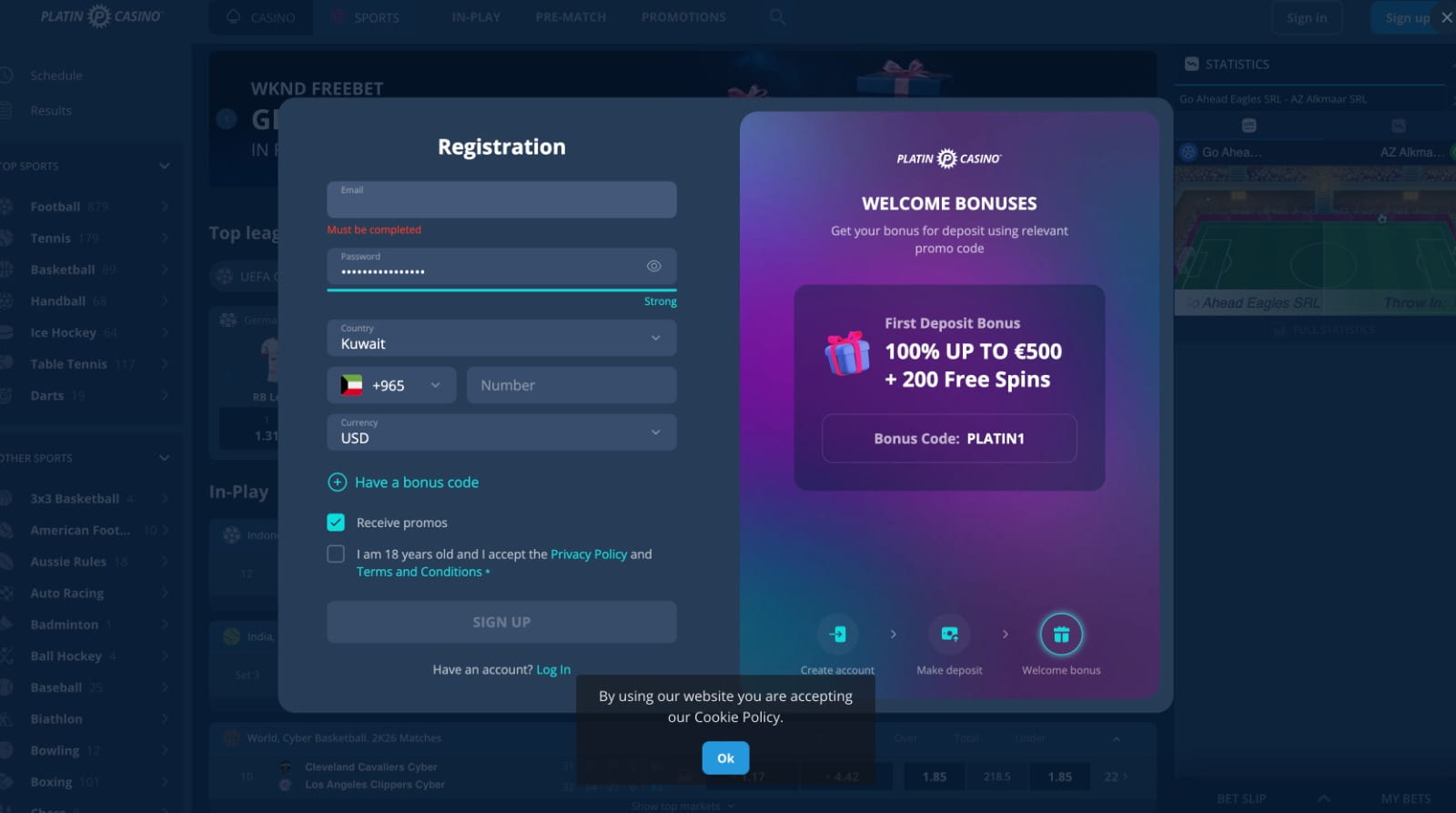 platin casino registration