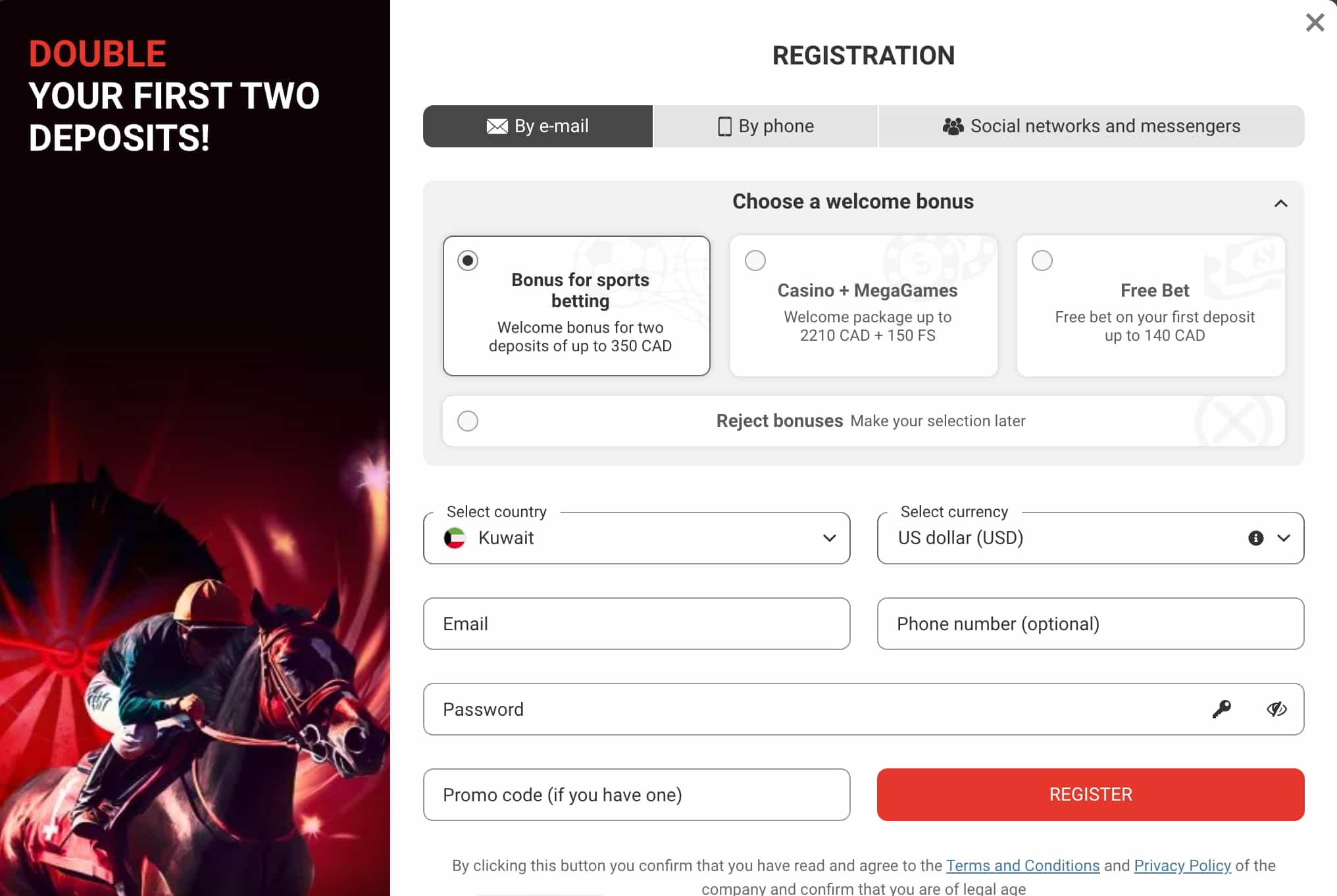 Screenshot-showing-the-registration-page-on-Megapari