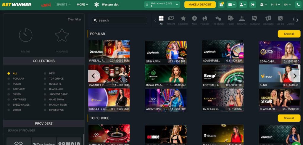 BetWinner-Live-Casino-Page