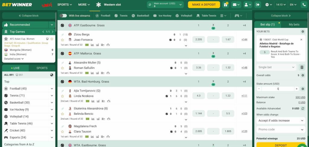 BetWinner-Sports-Betting-Page
