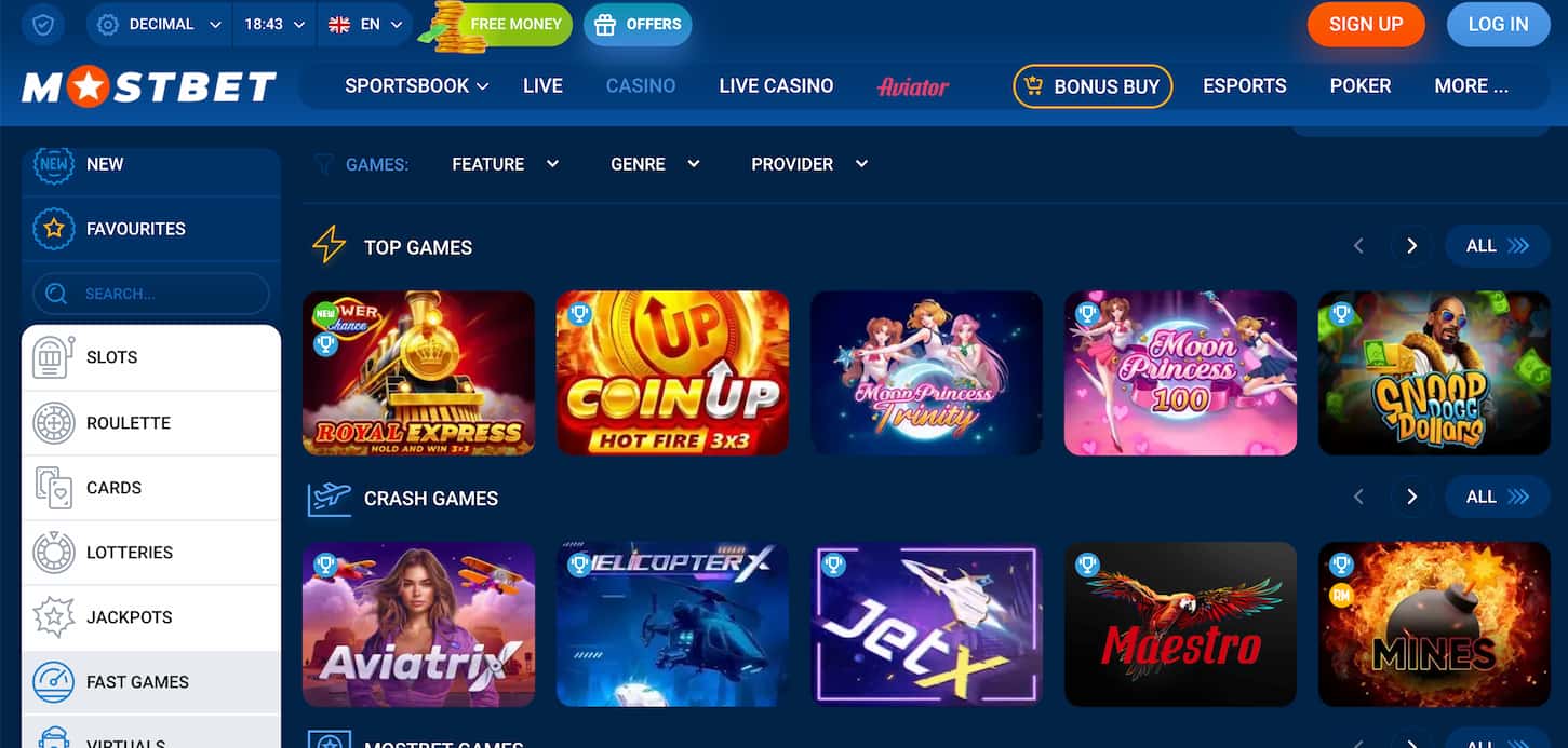 Mostbet-online-casino-games