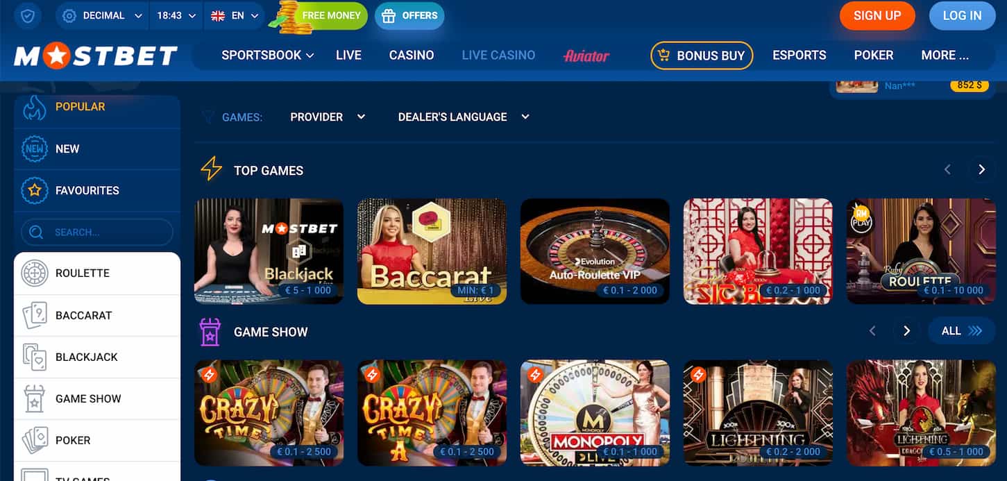 mostbet-live-casino-page