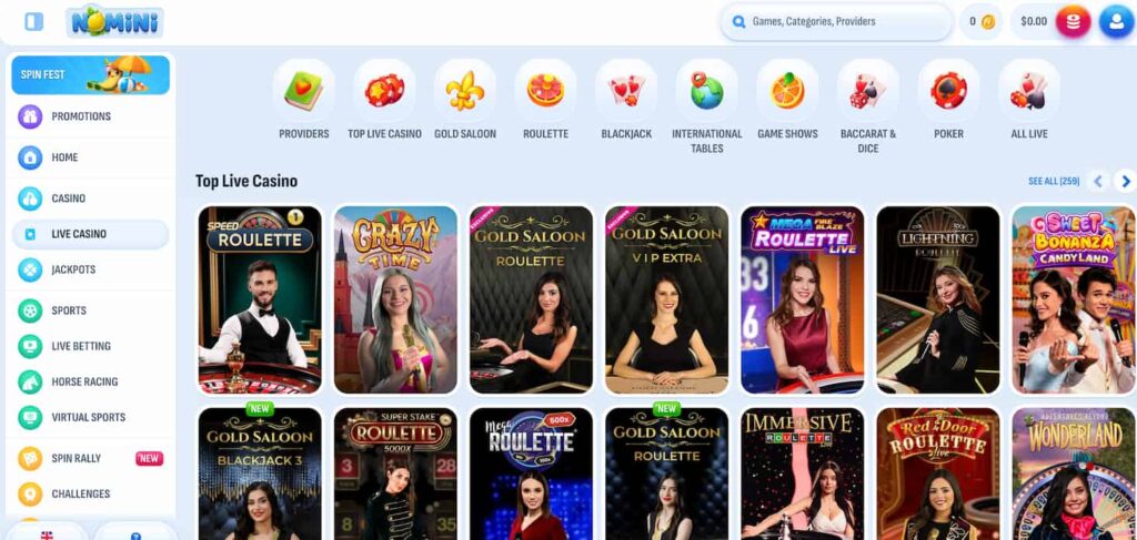 nomini-live-casino-section